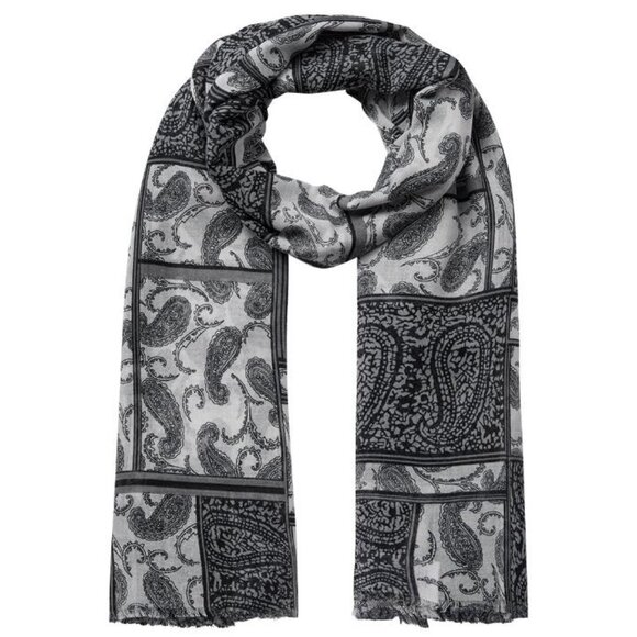 SOYA CONCEPT Accessories - NWT SOYA CONCEPT IMOA Black & Grey Paisley Print Scarf